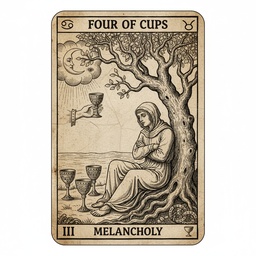 फोर ऑफ कप्स tarot card