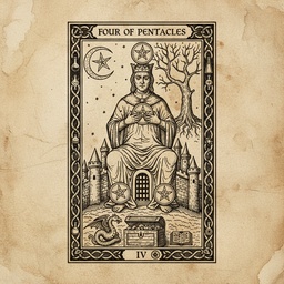 फोर ऑफ पेंटाकल्स tarot card