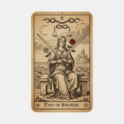 टू ऑफ स्वॉर्ड्स tarot card