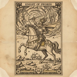नाइट ऑफ स्वॉर्ड्स tarot card