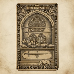 फोर ऑफ स्वॉर्ड्स tarot card