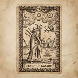 सेवन ऑफ स्वॉर्ड्स tarot card
